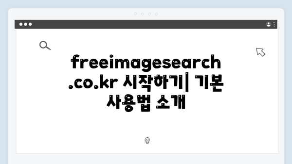 디지털 크리에이터를 위한 freeimagesearch.co.kr 완벽 활용법
