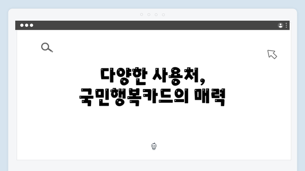 국민행복카드 사용처와 혜택 총정리! 놓치지 말아야 할 정보들