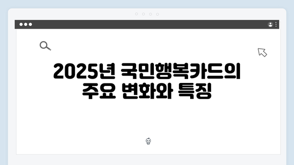 정부지원금 최대화 전략: 2025년 달라진 국민행복카드를 알아보세요