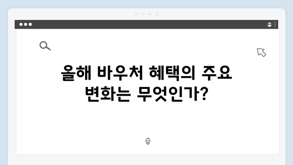 취약계층 필독! 올해 달라진 바우처 혜택과 조건 완벽 분석