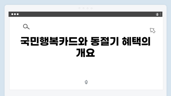 국민행복카드로 연탄·등유 구매 가능한 동절기 혜택 정리