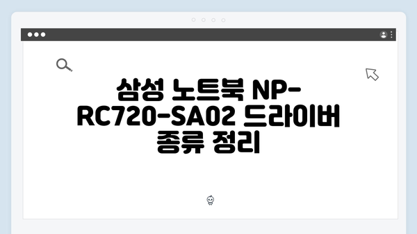 삼성 노트북 NP-RC720-SA02 드라이버 간편 다운로드 설치