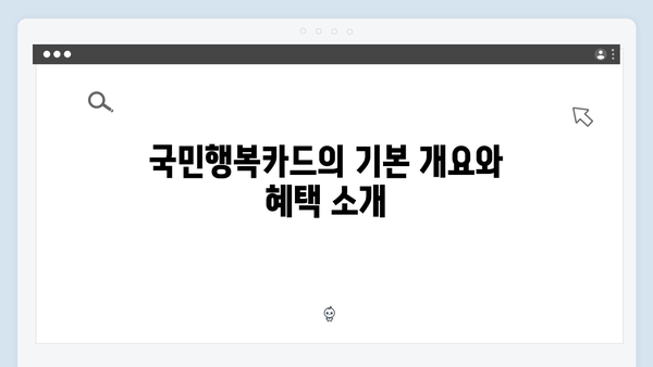 국민행복카드 쇼핑·의료·교육 할인 혜택 완벽 분석