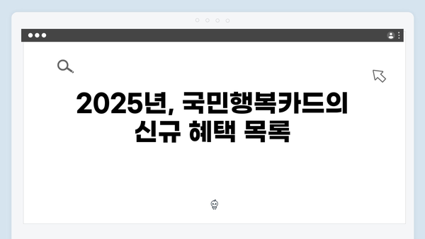 2025년 달라진 국민행복카드 혜택, 무엇이 바뀌었나?