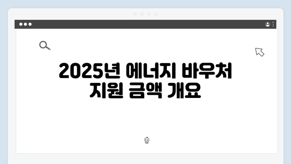 2025년 에너지 바우처 지원 금액과 사용법 안내