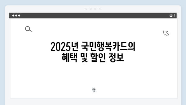 쇼핑부터 의료비까지 절약하는 법! 2025년 최신판 국민행복카드를 소개합니다