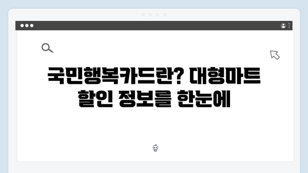 쇼핑맘 필수템! 국민행복카드로 누리는 대형마트 할인 혜택