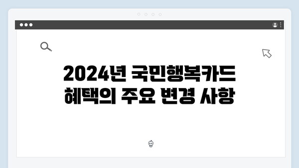 2024 국민행복카드 혜택 변화와 신청 방법 A to Z