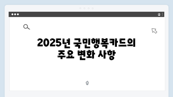 2025년 달라진 국민행복카드 바우처와 사용처 완벽 정리