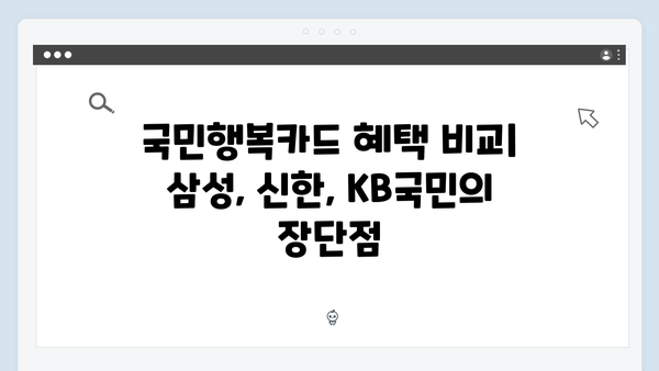 삼성 vs 신한 vs KB국민, 국민행복카드 어디가 좋을까?