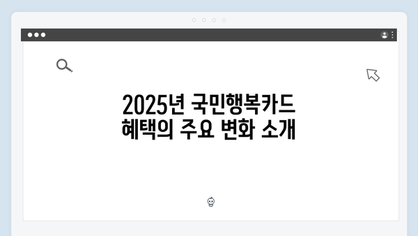 육아맘 추천! 2025년 달라진 국민행복카드 혜택과 신청방법 안내