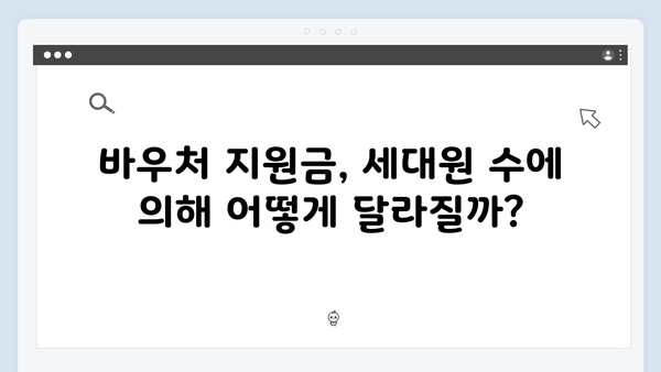 세대원 수에 따른 바우처 지원금액 비교하기