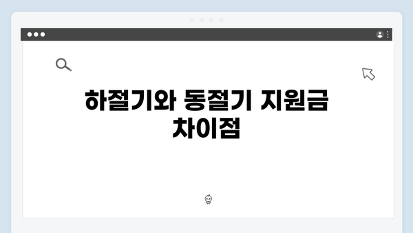 하절기·동절기 에너지 바우처 지원금액 비교