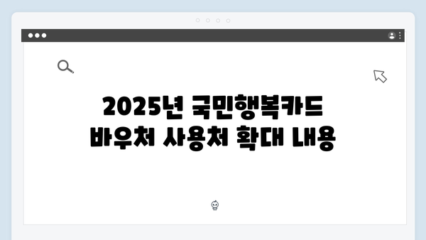 2025년 달라진 국민행복카드 바우처 혜택 정리