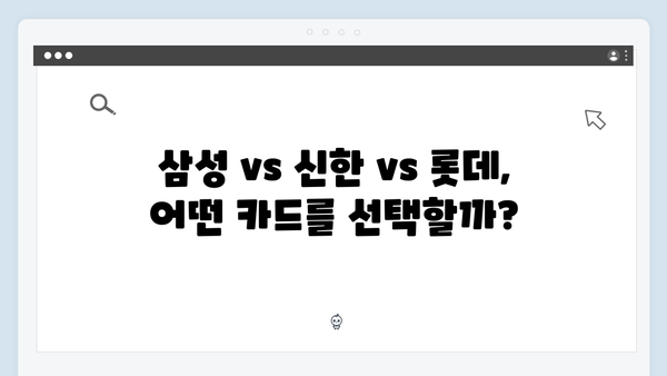 삼성 vs 신한 vs 롯데, 국민행복카드 선택 가이드 완벽 정리