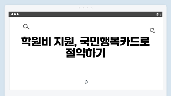 쇼핑몰 할인부터 학원비 지원까지, 국민행복카드를 활용하는 방법