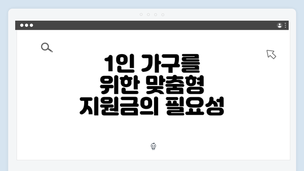 1인 가구를 위한 맞춤형 지원금의 필요성