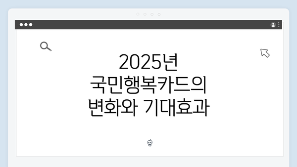 2025년 국민행복카드의 변화와 기대효과