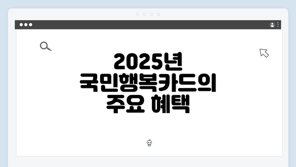 2025년 국민행복카드의 주요 혜택