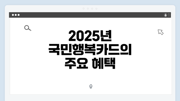 2025년 국민행복카드의 주요 혜택