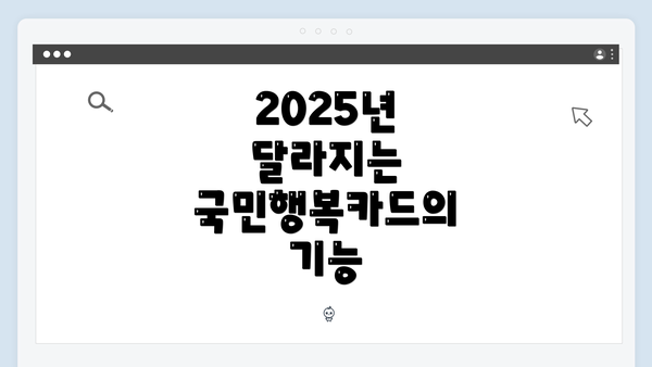 2025년 달라지는 국민행복카드의 기능