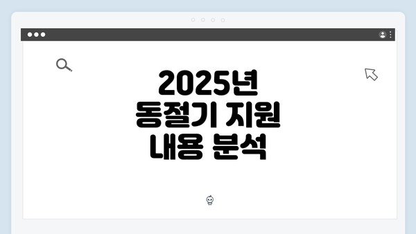 2025년 동절기 지원 내용 분석