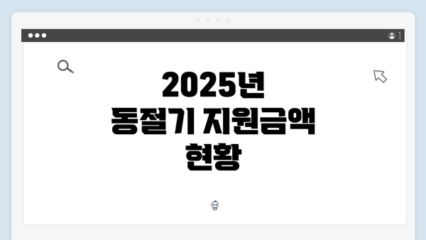 2025년 동절기 지원금액 현황