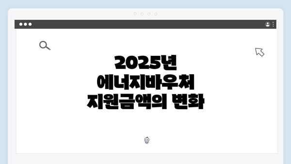 2025년 에너지바우처 지원금액의 변화