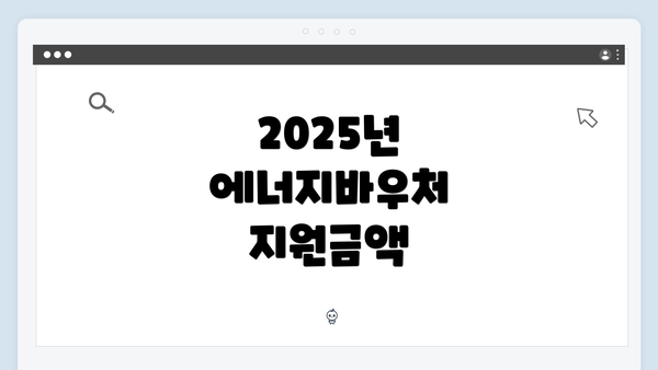 2025년 에너지바우처 지원금액