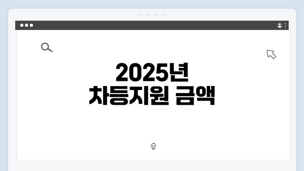 2025년 차등지원 금액