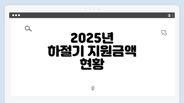 2025년 하절기 지원금액 현황