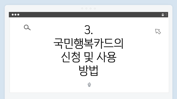 3. 국민행복카드의 신청 및 사용 방법