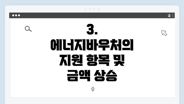 3. 에너지바우처의 지원 항목 및 금액 상승