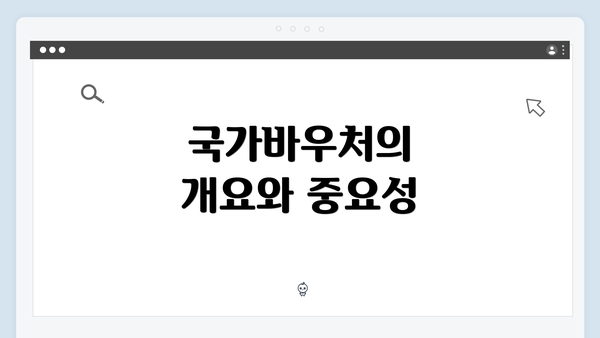 국가바우처의 개요와 중요성