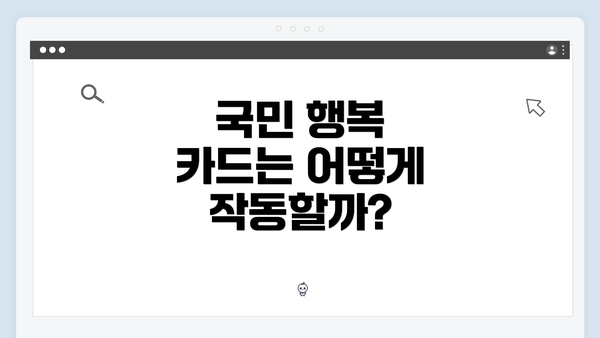 국민 행복 카드는 어떻게 작동할까?