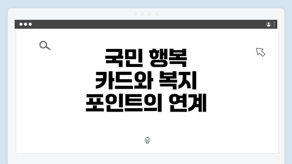 국민 행복 카드와 복지 포인트의 연계