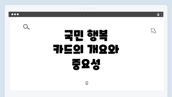 국민 행복 카드의 개요와 중요성