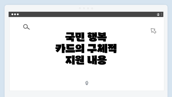 국민 행복 카드의 구체적 지원 내용