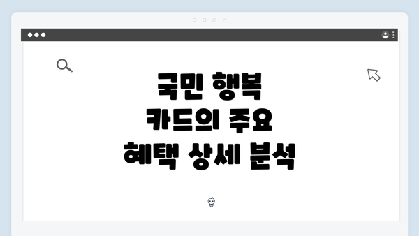 국민 행복 카드의 주요 혜택 상세 분석