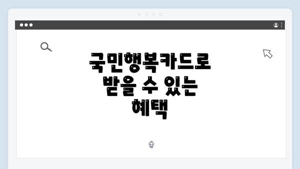 국민행복카드로 받을 수 있는 혜택