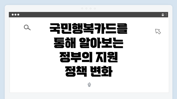 국민행복카드를 통해 알아보는 정부의 지원 정책 변화