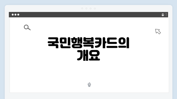 국민행복카드의 개요