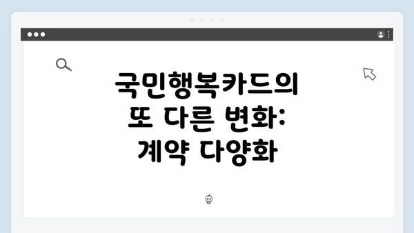 국민행복카드의 또 다른 변화: 계약 다양화