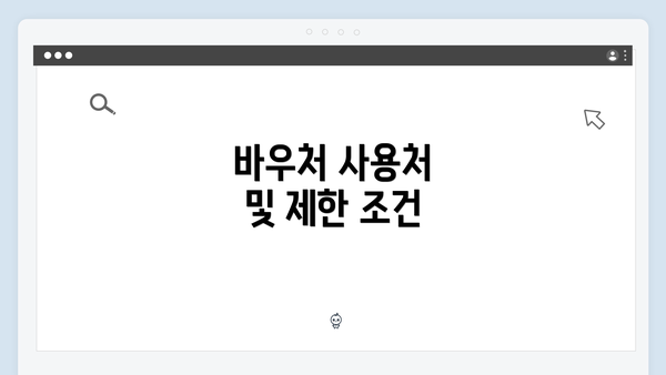 바우처 사용처 및 제한 조건