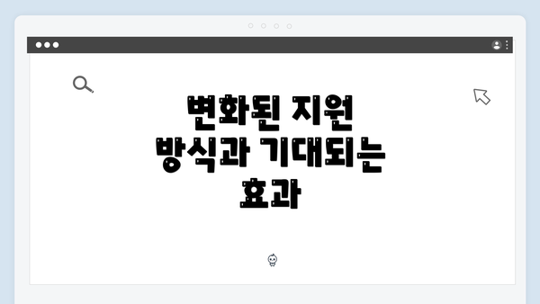 변화된 지원 방식과 기대되는 효과