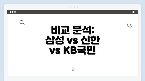 비교 분석: 삼성 vs 신한 vs KB국민