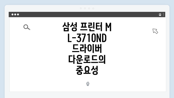 삼성 프린터 ML-3710ND 드라이버 다운로드의 중요성