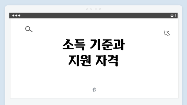 소득 기준과 지원 자격