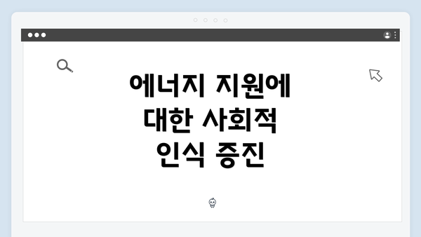 에너지 지원에 대한 사회적 인식 증진