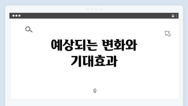 예상되는 변화와 기대효과